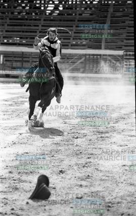 Cavalier sur un cheval dans l'arène