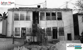 Immeuble endommagé par le feu