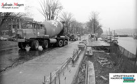 Bétonnière en action