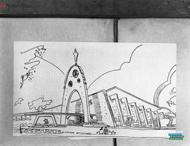 001 - Croquis église Ste-Catherine-de-Sienne