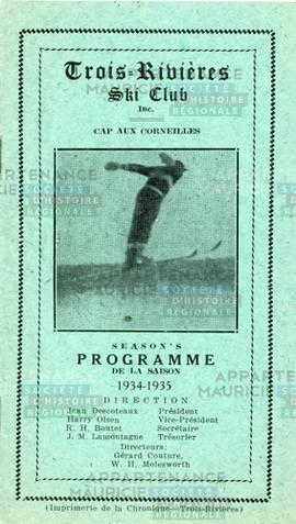 Trois-Rivières Ski Club - Programme de la saison 1934-1935